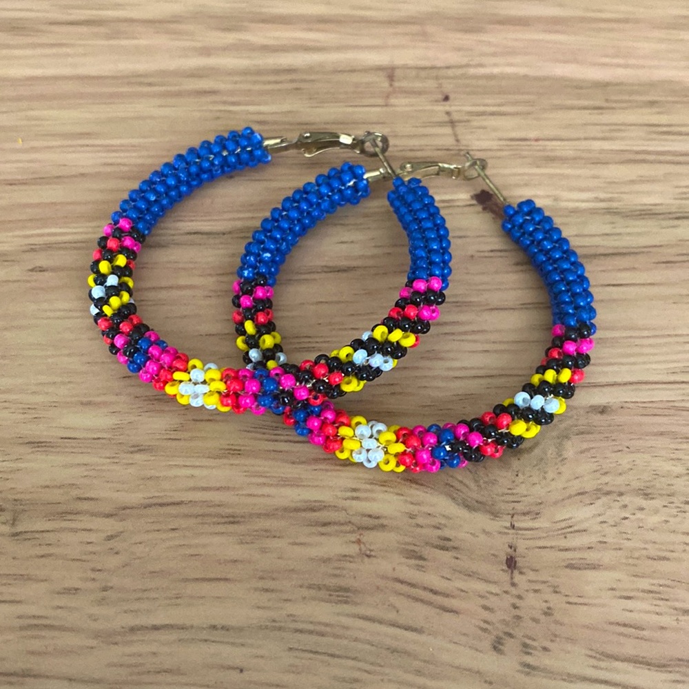 NWOT Never Worn - Sassy Jones Beaded Sherrie Hoops